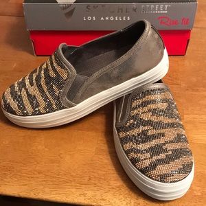 Sparkly Skechers slide on shoes